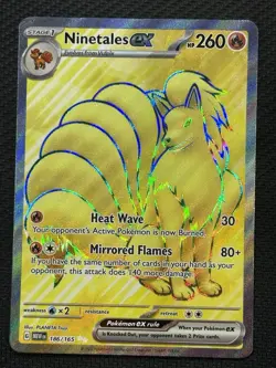 Pokemon Ninetales ex 186/165 Scarlet & Violet 151 Ultra Rare Holo Full Art 260HP - Image 1