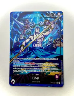 Bandai One Piece CCG Enel OP15-058 Special Leader Card 5000 Power - Image 1