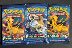 Pokemon XY Evolutions Booster Pack Lot (3) Factory Sealed Fresh 30-Cards - Image 1