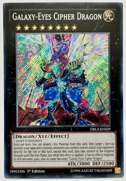 DRL3-EN029 Galaxy-Eyes Cipher Dragon - Secret Rare 1st Ed Near Mint YuGiOh Card - Image 1