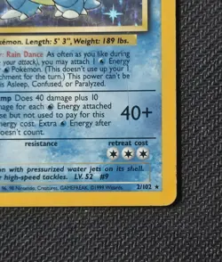 Blastoise 002/102 Base Set Holo 1999 Pokemon TCG Card - Image 4