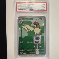Pokemon Obsidian Flames Pidgeotto Illustration Rare Holo PSA 9 208/197 2023 - Image 1