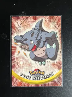 2000 Topps Pokemon Card Rhydon #112 TV Animation Edition Series 2 Blue Logo LP - Image 1