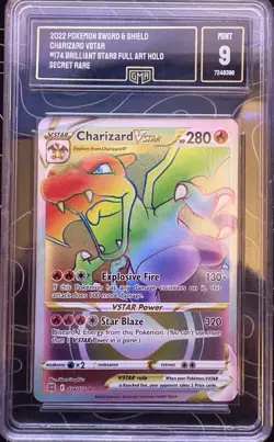 Pokemon Charizard VSTAR Rainbow Holo 174/172 Secret Rare Brilliant Stars GMA 9 - Image 1