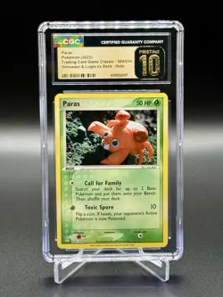 CGC Pristine 10 Pokemon TCG Paras Holo Trading Card Game Classic 004/034 - Image 1