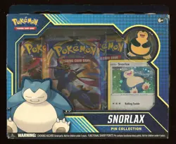Pokemon TCG Snorlax Pin Collection Factory Sealed Box RARE Promo Hard To Find - Image 1
