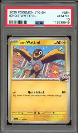 Pokemon Scarlet & Violet Journey Together #054 Iono's Wattrel PSA 10 Gem Mint - Image 1