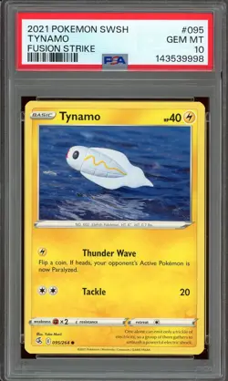 Pokemon Sword & Shield Fusion Strike #095 Tynamo PSA 10 Gem Mint Yuka Morii - Image 1