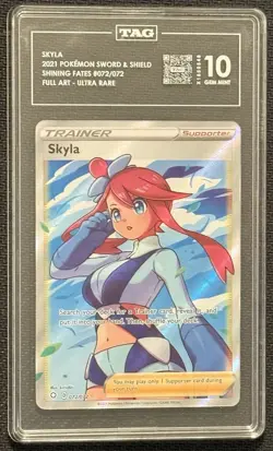 Pokemon Skyla Full Art Ultra Rare Shining Fates 072/072 TAG 10 GEM MINT - Image 1