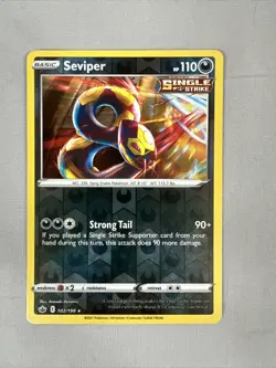 Seviper 102/198 - Reverse Holo Rare - Chilling Reign Pokemon - NM - Image 1