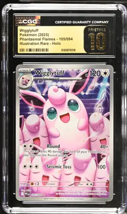 Pokemon Wigglytuff 105/094 Illustration Rare Phantasmal Flames - CGC 10 PRISTINE - Image 1