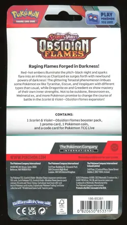 Pokemon Obsidian Flames Single Pack Booster Blister (Paldean Wooper) Sealed NEW - Image 2