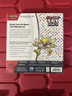 Pokemon TCG Scarlet and Violet - 151 Alakazam ex Collection Box - 4 Packs - Image 2