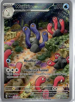 Pokemon Wugtrio 224/091 Scarlet And Violet Paldean Fates Illustration Rare - Image 1