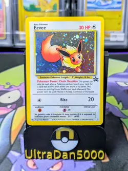 Eevee 11 Black Star Promo WoTC HOLO SWIRL Pokemon Card - Image 1