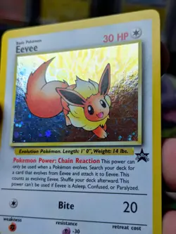 Eevee 11 Black Star Promo WoTC HOLO SWIRL Pokemon Card - Image 4