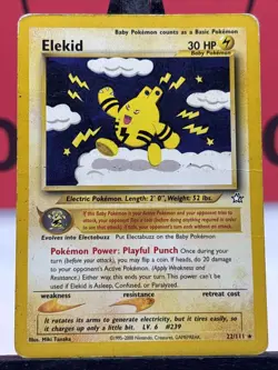 Elekid 22/111 Neo Genesis Unlimited Non Holo Rare Pokemon Card HP - Image 3