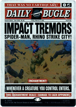Secret Lair Drop x Marvel's Spider-Man: Daily Bugle Impact Tremors Rainbow Foil - Image 1