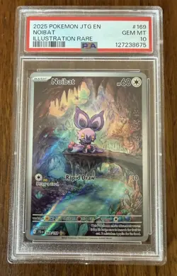 Pokemon Noibat 169/159 PSA 10 Journey Together Illustration Rare - Image 1