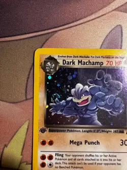 Pokemon Dark Machamp Team Rocket 1st Edition Holo Rare 10/82 Swirl Near Mint - Image 2