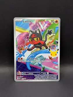 Litten 044 BLACK STAR PROMO HOLO First Partner Illustration Collection Pokemon - Image 1