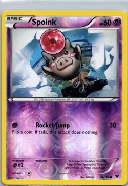 Pokemon TCG Spoink 30/124 Fates Collide Rev Holo LP - Image 1