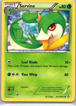 Pokemon TCG Servine RC2 Legendary Treasures Holo LP - Image 1