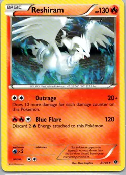 Pokemon TCG Reshiram 21/99 Next Destinies NM - Image 1