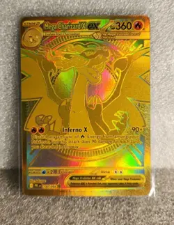Mega Charizard X ex Gold Hyper Rare 130/094 Pokemon Phantasmal Flames English - Image 1