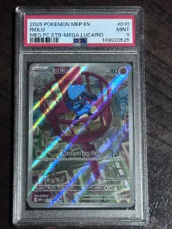 Pokemon TCG Riolu Illustration Rare Pokemon Center Promo PSA 9 Mint - Image 1
