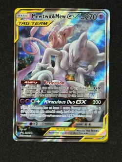 Pokemon TCG Mewtwo & Mew GX SM191 Tag Team Black Star Promo Sun & Moon - Image 1