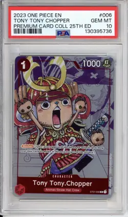 PSA 10 Tony Tony.Chopper One Piece Premium Card Collection 25th Edition Holo 006 - Image 1