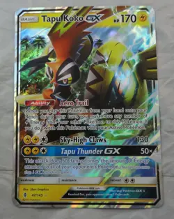 Pokemon Jumbo Oversized Promo Card Guardians Rising - Tapu Koko GX 47/145 - Image 1