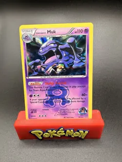 Team Aqua's Muk 8/34 HOLO Rare XY Double Crisis Card LP Pokemon TCG - Image 1