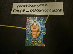 Weedle EV01 of 12 Pokemon Topps Series 3 Die-Cut Embossed Card NM front/LP back - Image 2