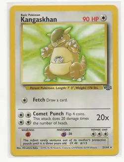 Pokemon Kangaskhan 21/64 Jungle Rare MP 1999 Nintendo non holo Card WOTC - Image 1