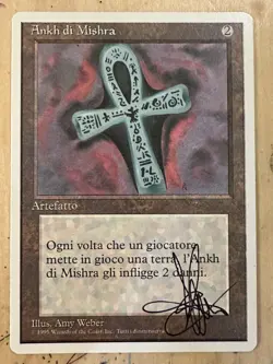MTG ARTIST PROOF Italian Ankh Of Mishra AP Sketch Amy WEBER Magic - Image 2