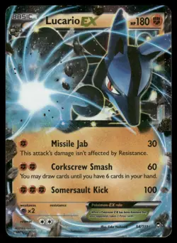 Pokemon Cards Lucario EX 54/111 Furious Fists Holo EX Rare MP - Image 1