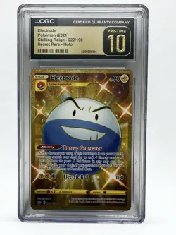 Pokemon CGC 10 Pristine Chilling Reign Secret Rare Electrode 222/198 - Image 1