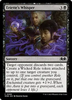 Eriette's Whisper 88 WOE Sorcery Black MTG 2023 Foil Wicked Role Gleim - Image 1