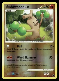 Pokemon Cards Sudowoodo 48/100 Reverse Holo Majestic Dawn Uncommon LP - Image 1