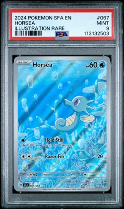 2024 POKEMON SFA EN-SHROUDED FABLE ILLUSTRATION RARE #067 HORSEA PSA 9 - Image 1