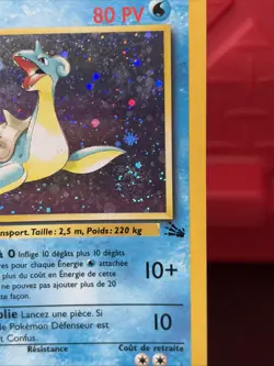 Pokemon TCG Fossil Lapras 1st Edition LP Holo Rare WOTC 1999 French Lokhlass HP - Image 2
