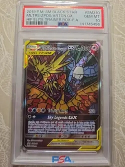 2019 Pokemon Moltres & Zapdos & Articuno GX SM Black Star Promo #SM210 PSA 10 - Image 1