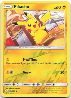 Pikachu 55/236 Common Unified Minds Pokemon Reverse Holo Near Mint - Image 1