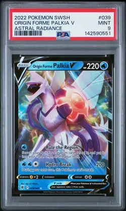 2022 POKEMON SWORD & SHIELD ASTRAL RADIANCE #039 ORIGIN FORME PALKIA V PSA 9 - Image 1