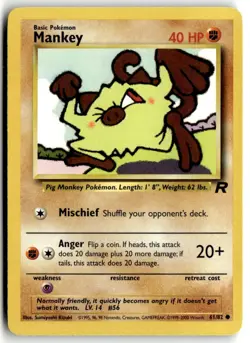 2000 Pokemon - Team Rocket Mankey #61/82 - Image 1