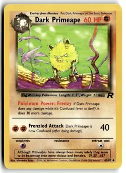 2000 Pokemon - Team Rocket Dark Primeape #43/82 - Image 1