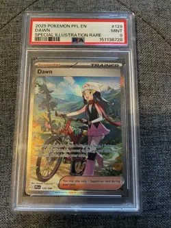 2025 POKEMON PFL EN-PHANTASMAL FLAMES SPECIAL ILLUSTRATION RARE #129 DAWN PSA 9 - Image 1
