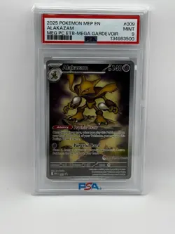 2025 Pokemon Mega Evolution Alakazamn Pokemon Center ETB Promo PSA 9 - Image 1
